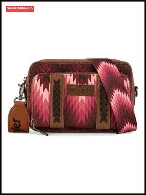 Aztec Canvas Crossbody Bag Multi Pocket Shoulder Purse Wallet Travel